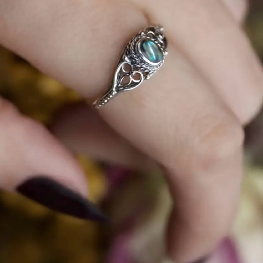 Silver Plated Rainbow Vintage Ring - Picture 3 of 4